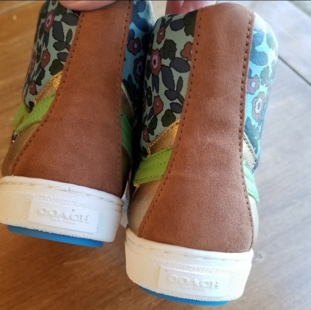 Coach C203 Hightop Sneakers in mist/gold hologram - Picture 4 of 7